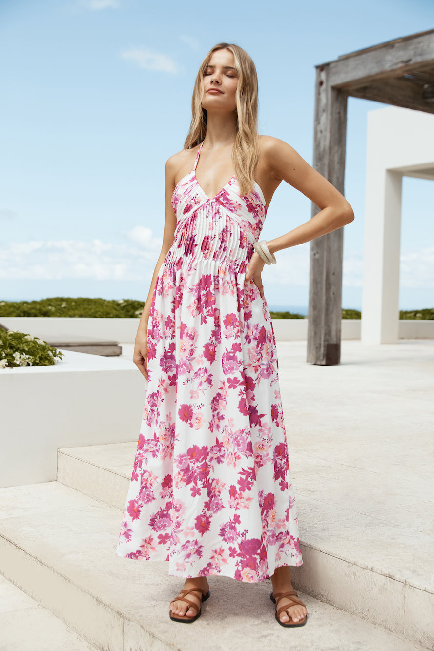 Cross My Heart Halter Maxi Dress Pink