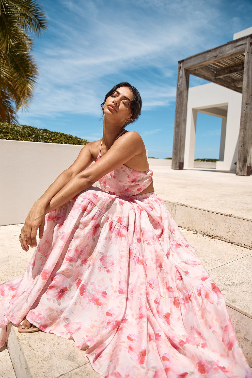 Sunset Soiree Maxi Dress Pink