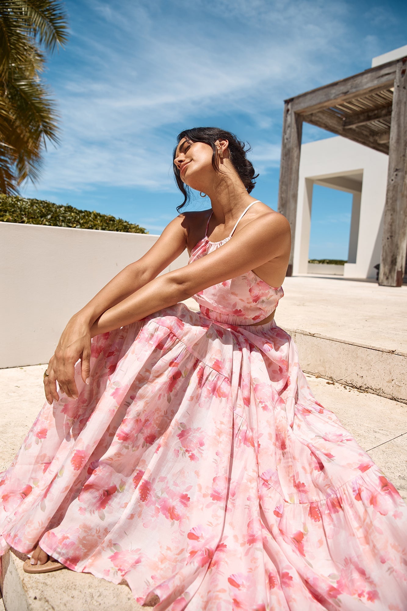 Sunset Soiree Maxi Dress Pink