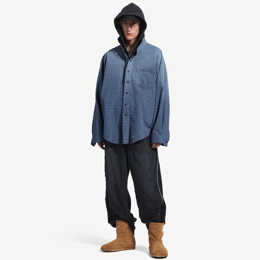 Balenciaga Men's Zip-up Shirt in Blue #375912