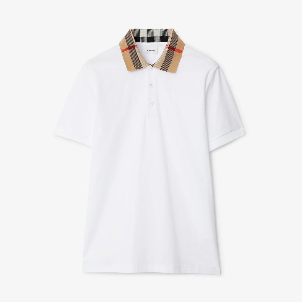 Burberry Men's Summer Check Printed Polo Neck Solid Color Casual Short Sleeve T-Shirt #75622