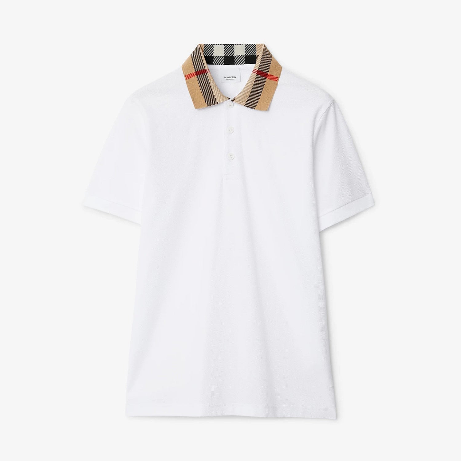 Burberry Men's Summer Check Printed Polo Neck Solid Color Casual Short Sleeve T-Shirt #75622
