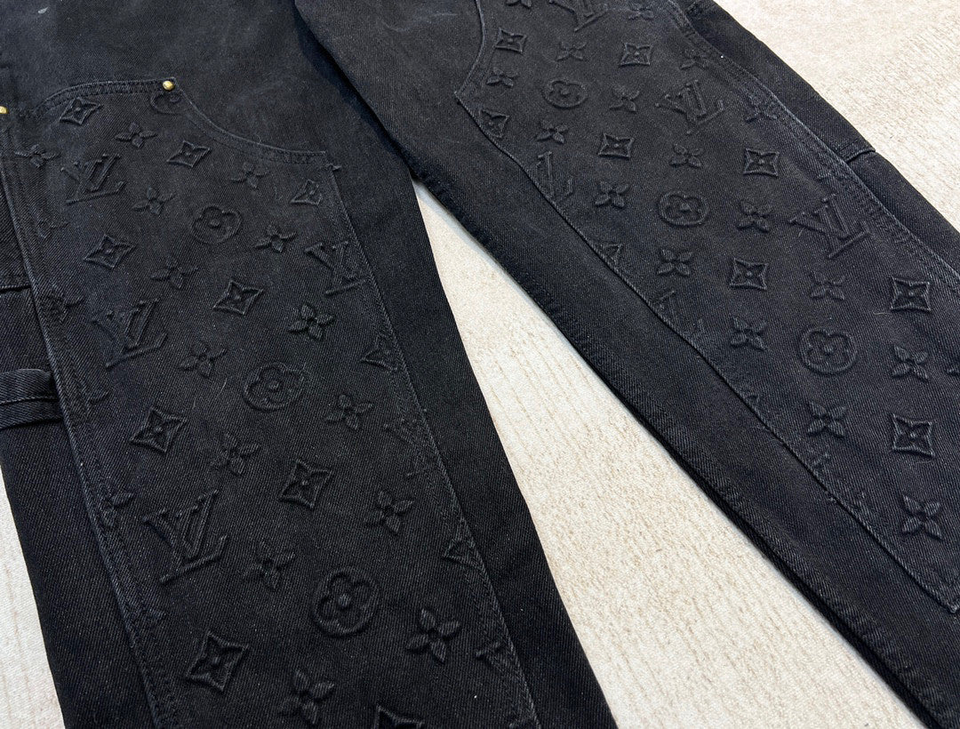Louis Vuitton Denim Buckle Up Jacket And Pants Set #22157