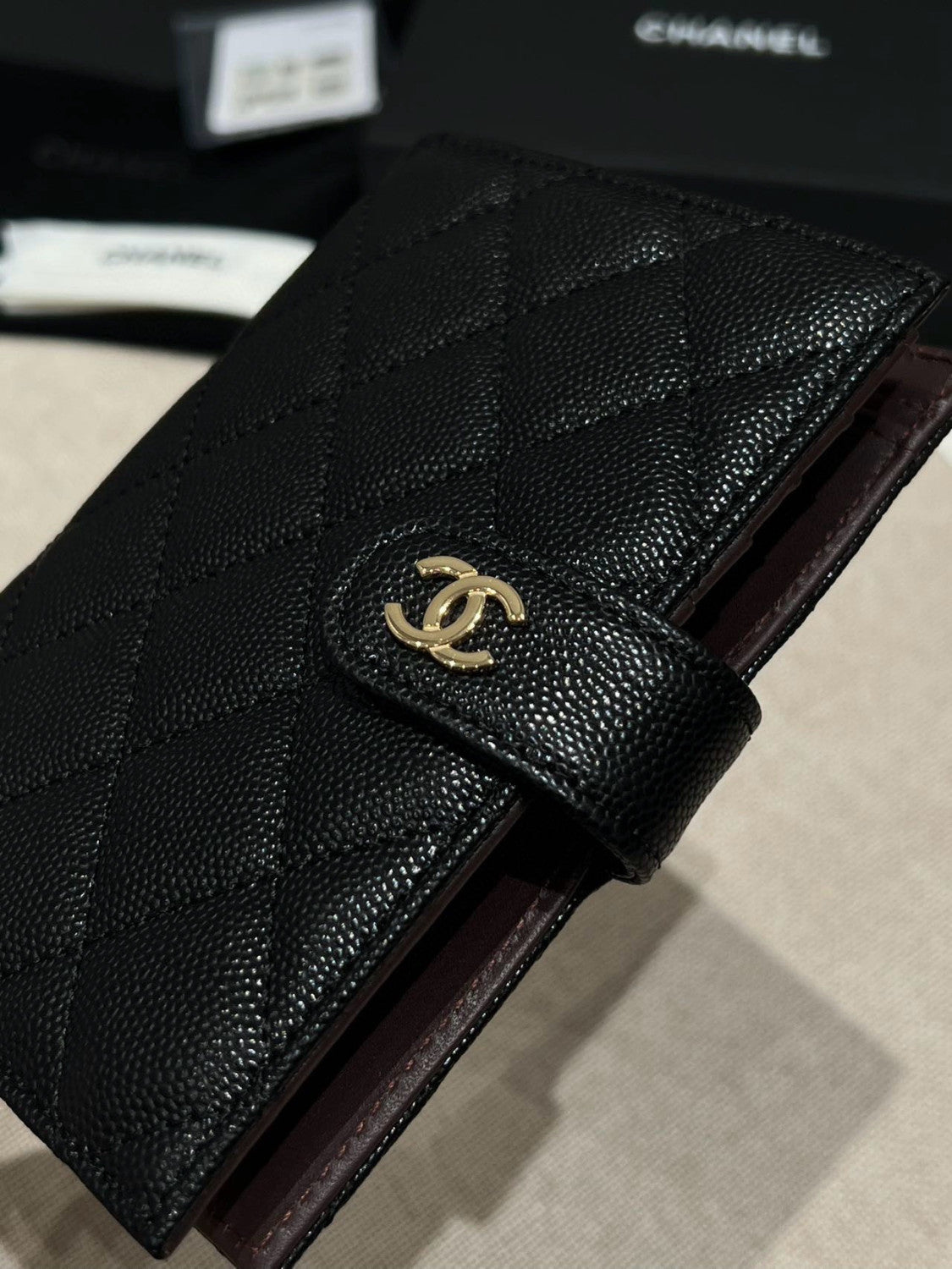 Chanel Caviar Quilted Passport Holder Black #334731