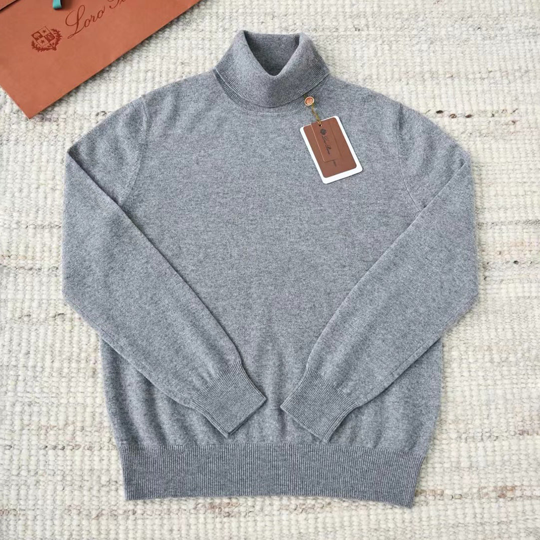 Loro Piana Men's Dolcevita Classic High-Neck Sweater Spring/Fall/Winter Solid-Color Long-Sleeve Cashmere Knit Ngvp #2721