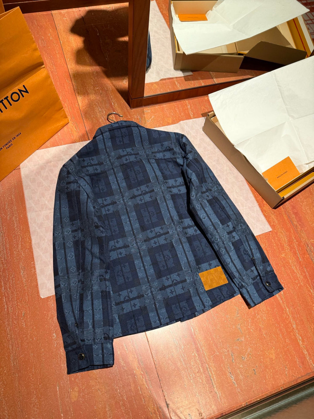Louis Vuitton Monogram Tartan Denim Overshirt #334103