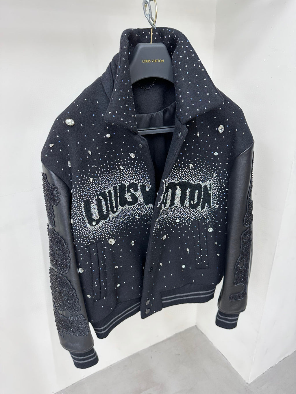 Louis Vuitton Rhinestone Lapel Button Down Jacket #96595