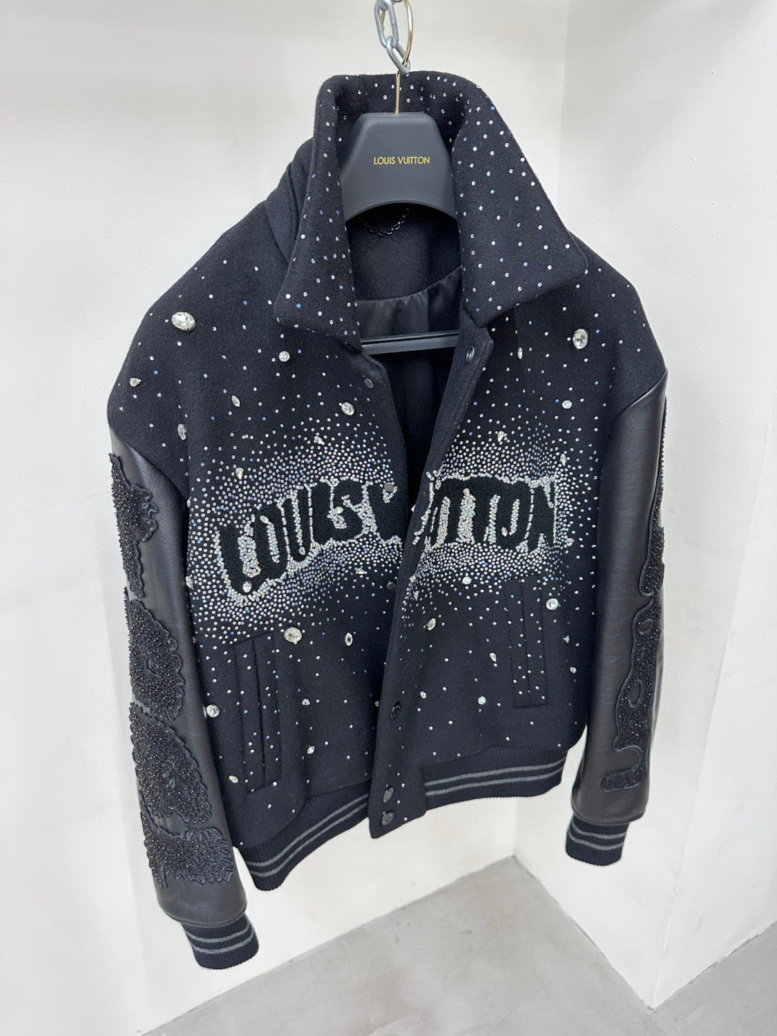 Louis Vuitton Rhinestone Lapel Button Down Jacket #96595