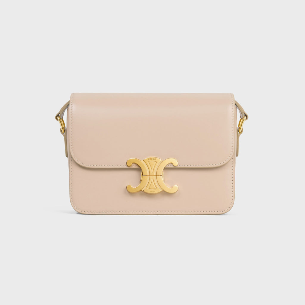 Celine Teen Triomphe Glossy Cow Leather Handbags Women's Temperament Luxury Solid Colour Temperament Crossbody Bag Logo Handbags Bag Bags #71965