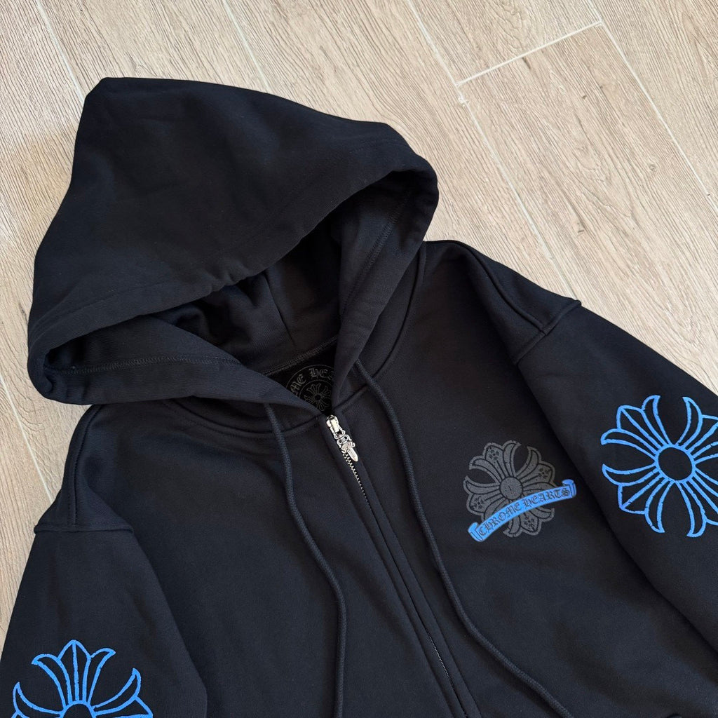 Chrome Hearts Blue Cracked Print Sweatshirt #334014
