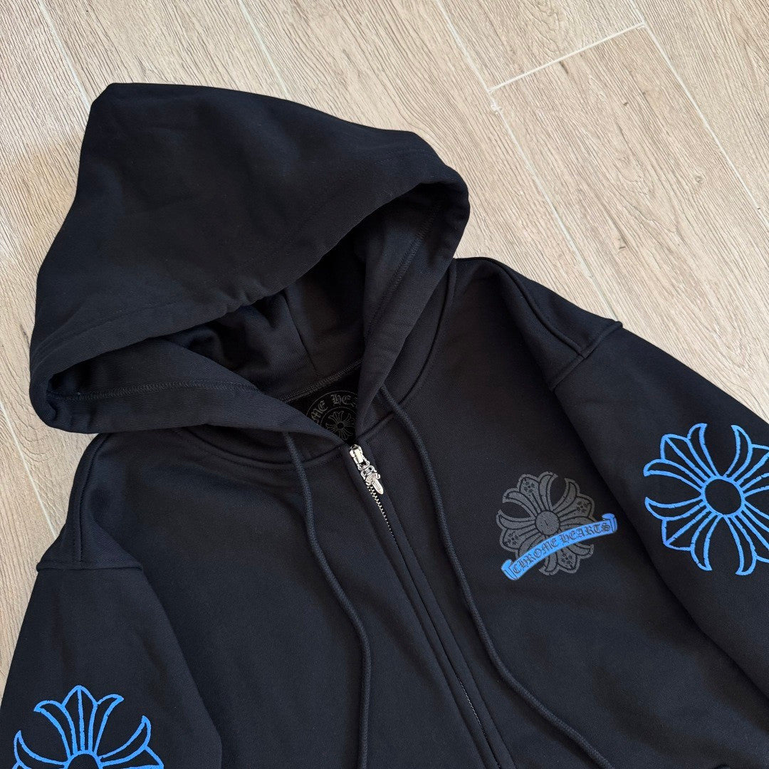 Chrome Hearts Blue Cracked Print Sweatshirt #334014