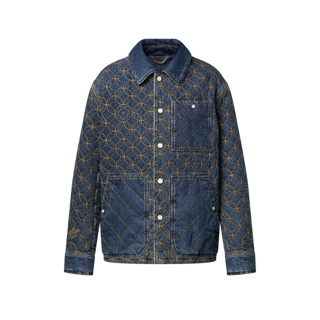 Louis Vuitton Men's And Women's Fall/Winter Fashion Casual Lapel Single Breasted Cotton Jacket Denim Jacket #79224