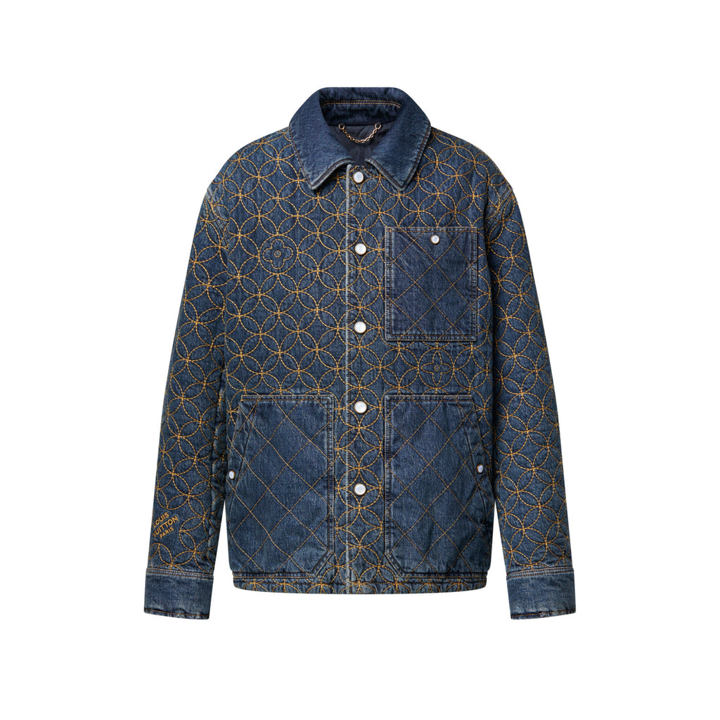 Louis Vuitton Men's And Women's Fall/Winter Fashion Casual Lapel Single Breasted Cotton Jacket Denim Jacket #79224