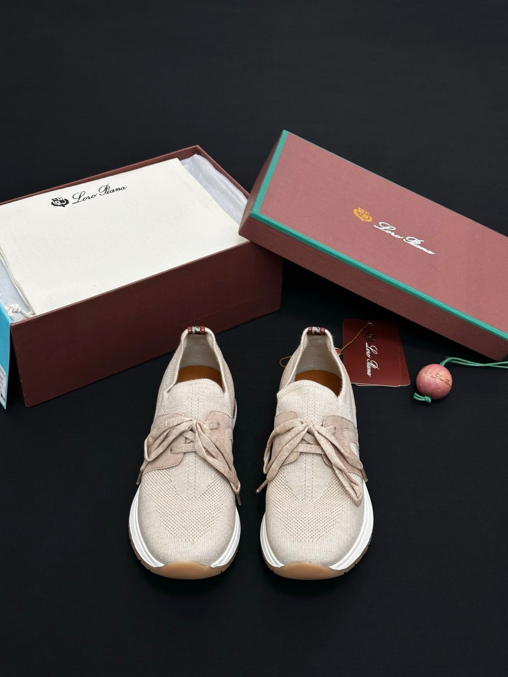 Loro Piana Lady Flexy Walk Sneaker Wish Wool Ancient Sandstone Low Top #383060