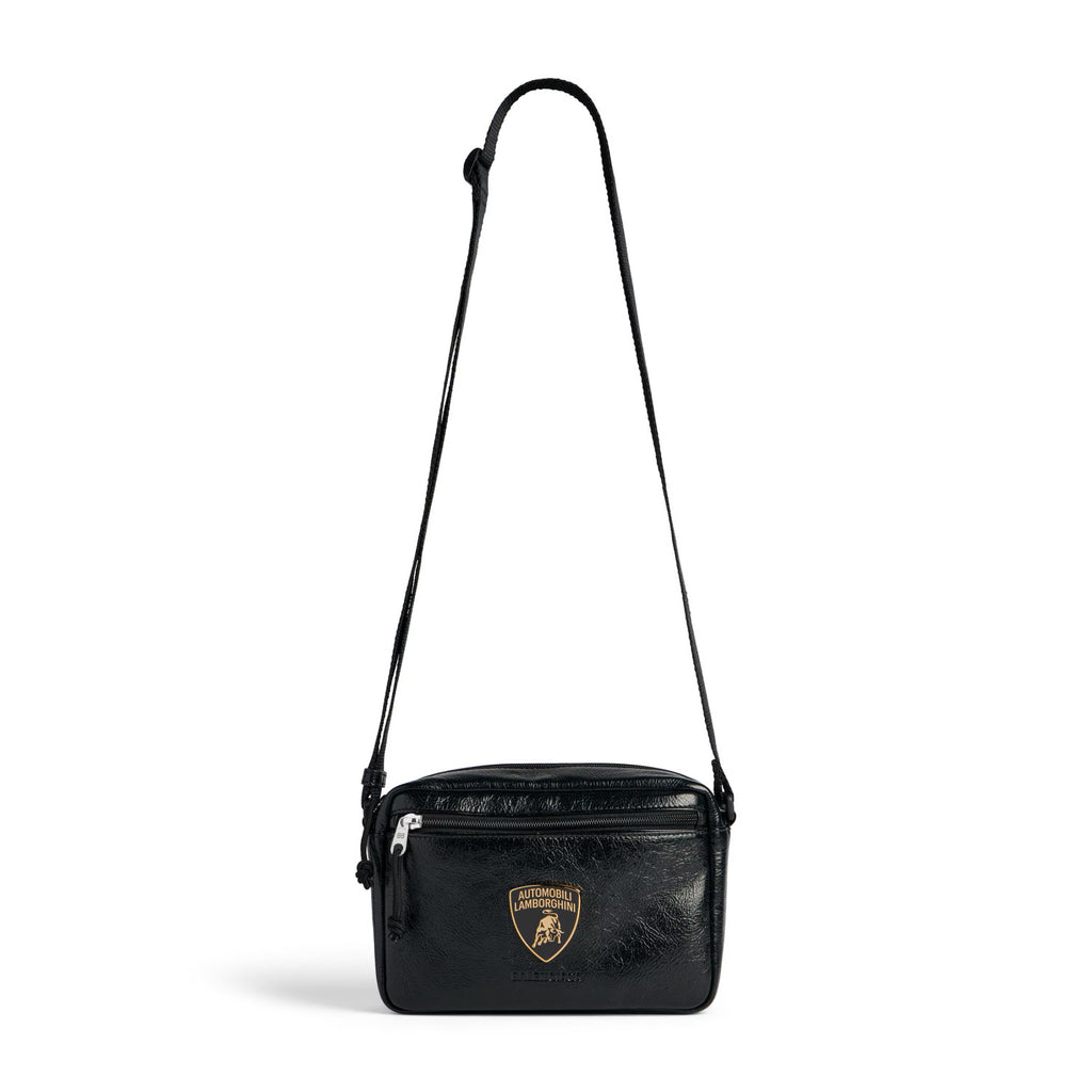Balenciaga Men's And Women's Fashion Classic Solid-color Metal Badge Decorated Lambskin Shoulder Bag Crossbody Bag Bags 6461382AB0R1000 #79473