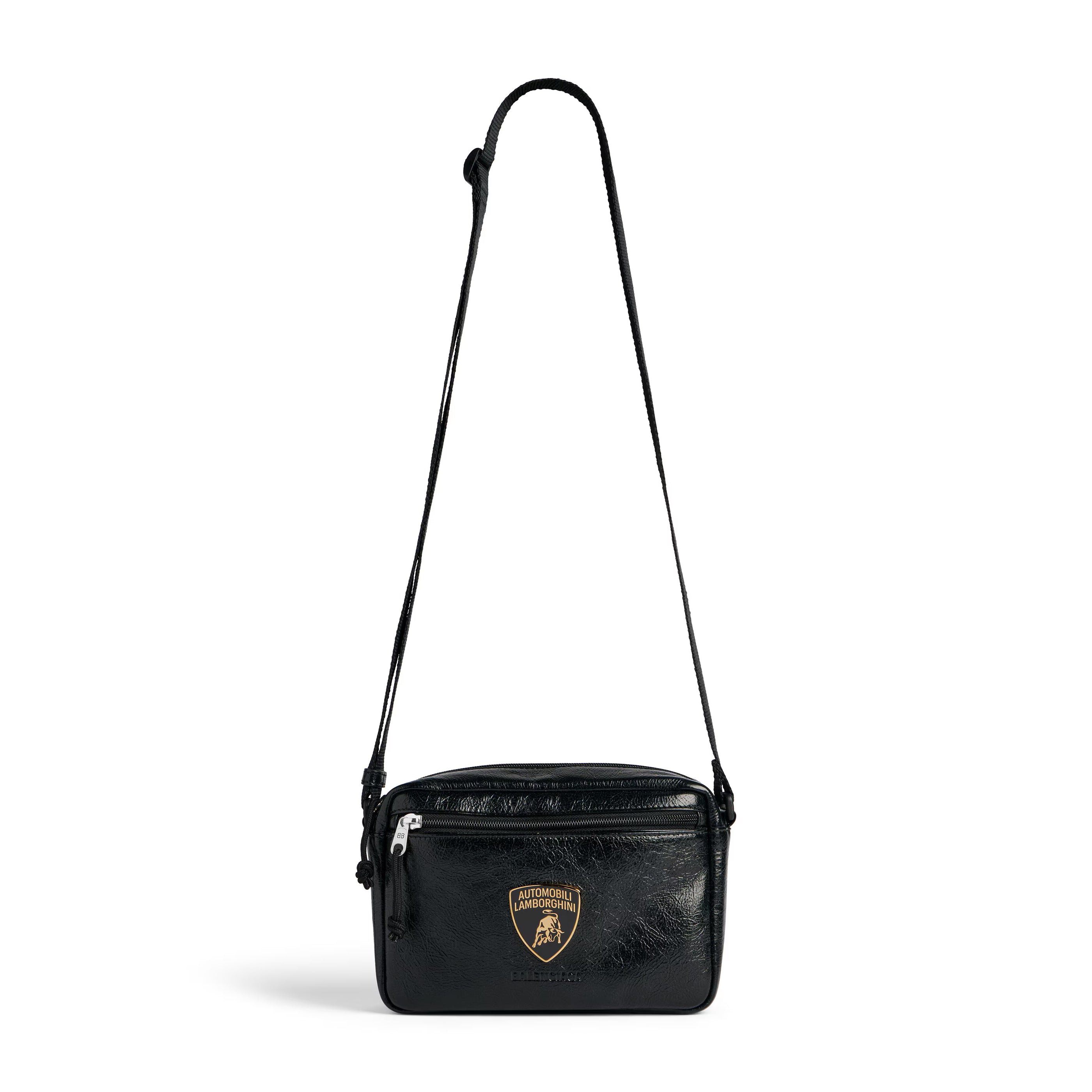 Balenciaga Men's And Women's Fashion Classic Solid-color Metal Badge Decorated Lambskin Shoulder Bag Crossbody Bag Bags 6461382AB0R1000 #79473