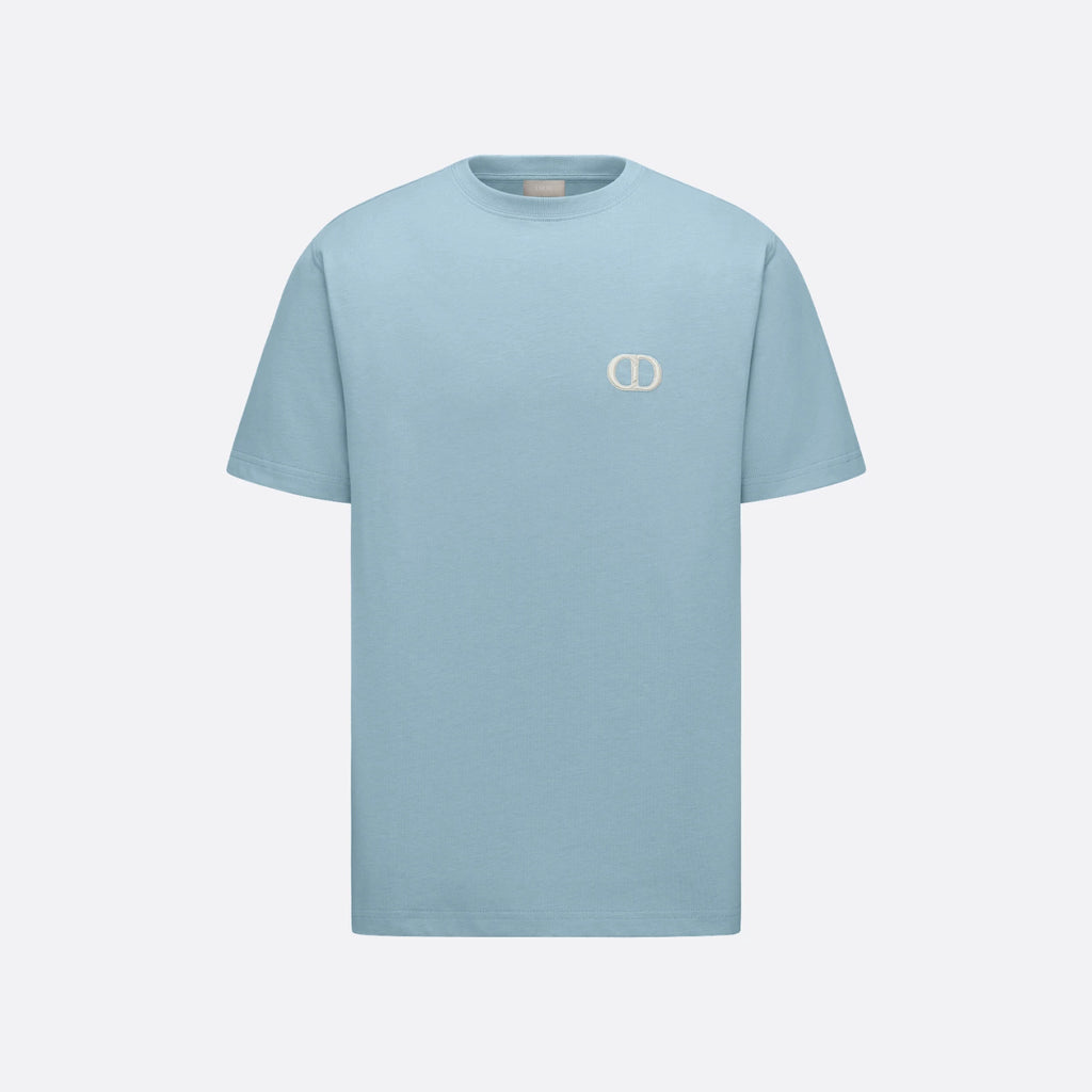 Dior Men's Summer Fashion Casual Solid Color Round Neck Cotton CD Embroidered Logo Loose Fit T-Shirt #78374
