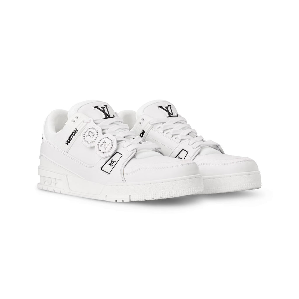 Louis Vuitton LV TRAINER Men's And Women's Classic Fashion Casual Cowhide Round Toe Lace Up Low Top Sneakers Shoes #78219