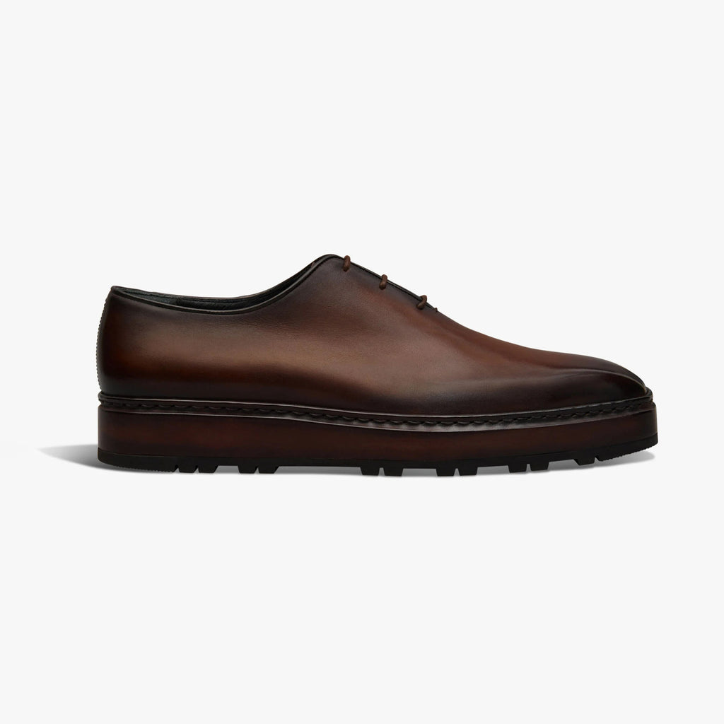 Berluti Alessandro Altof Men's Fall/Winter Fashion Classic Round Toe Slip On Lace Up Handcrafted Vintage Leather Oxford Shoes #79112