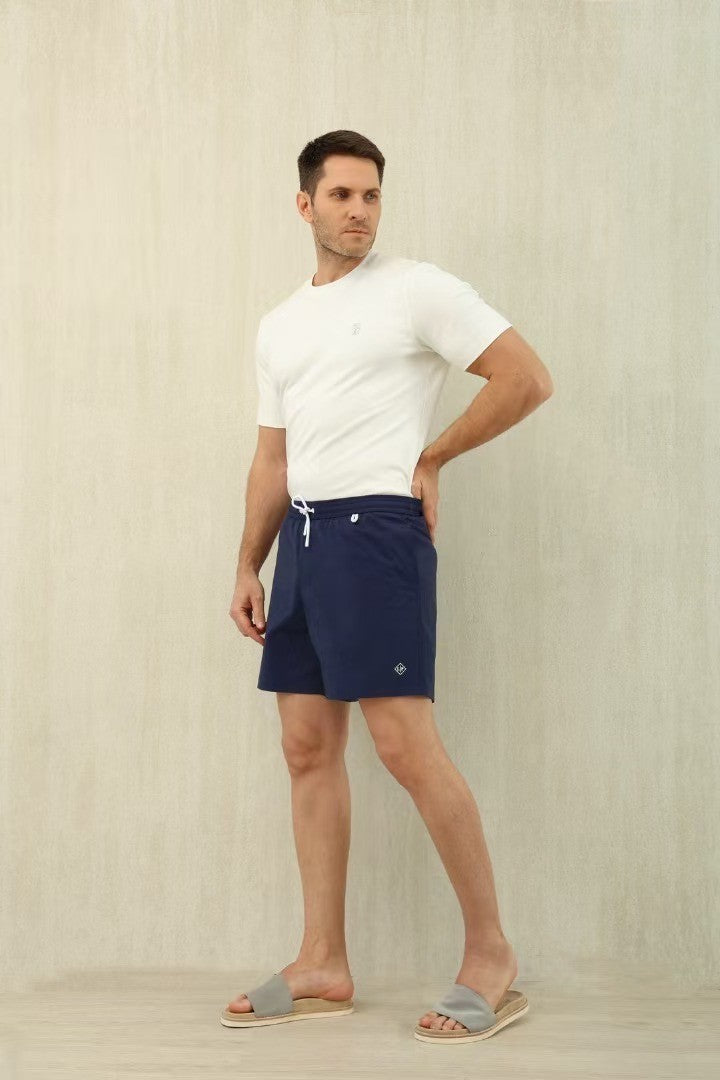 Loro Piana Men's Summer Letter Solid Color Mid Waist Tie Straight Bay Swim Shorts Ngvp #9959