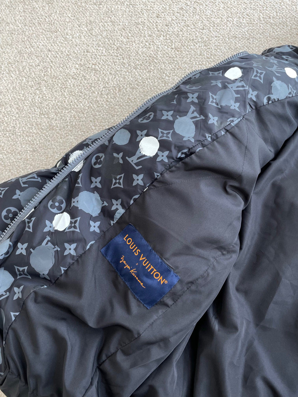 Louis Vuitton Yayoi kusama Black Polka Dot Hooded Down Jacket #96374