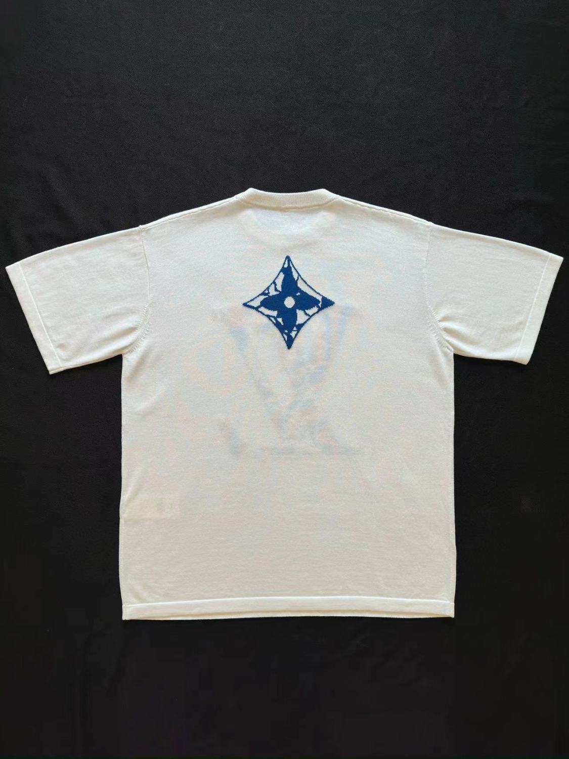 Louis Vuitton Men's Summer Logo Letter Print White Cotton Short Sleeve Fitted Straight T-Shirt #97965