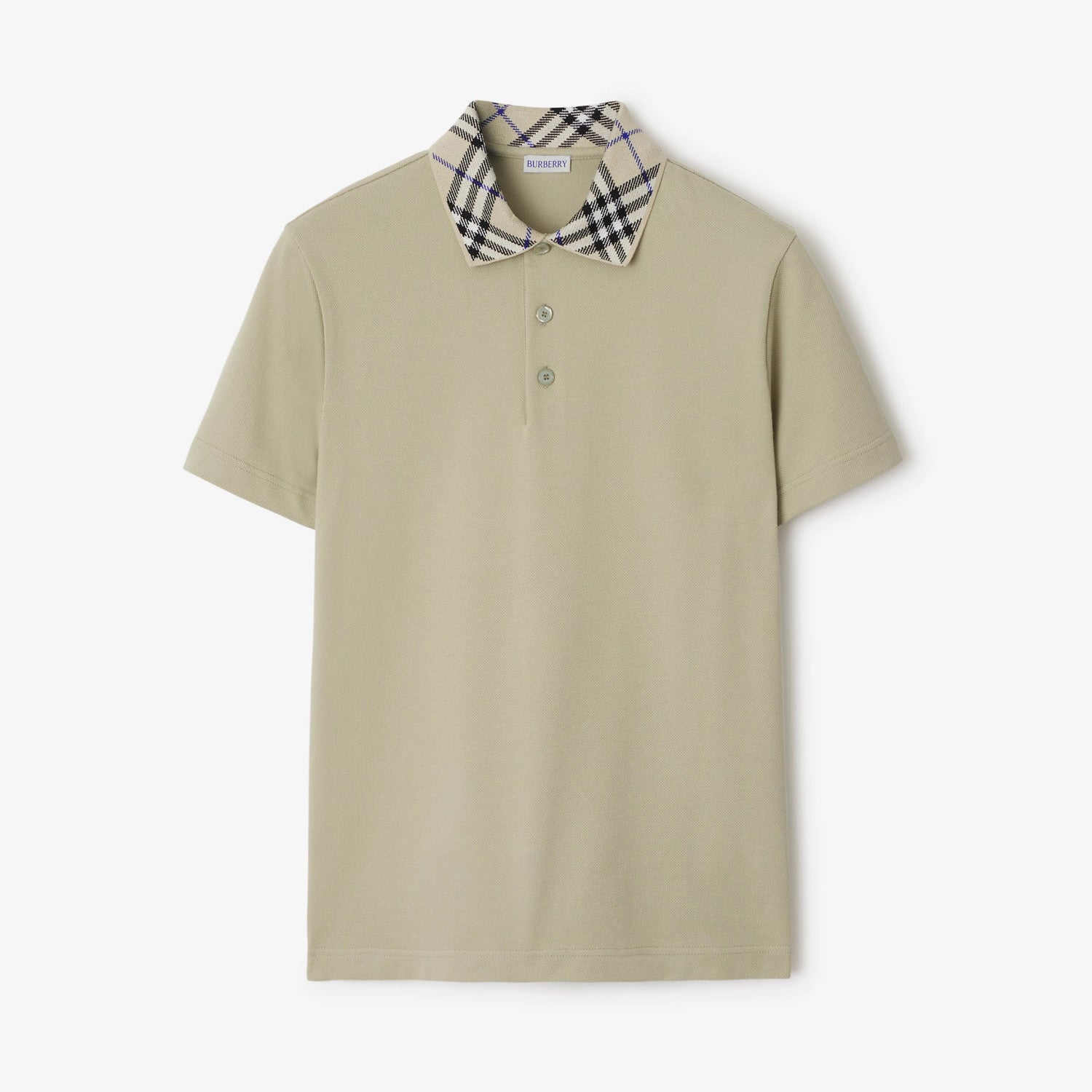 Burberry Men's Summer Check Printed Polo Neck Solid Color Short Sleeve T-Shirt #75868