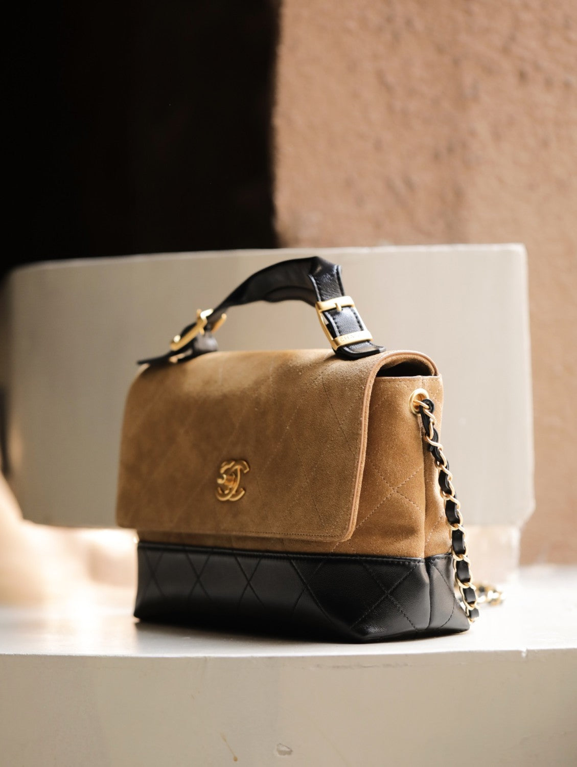 Chanel Women's Fashion Classic Suede Color Block Chain Handbag Tote Crossbody Bag Bags AS5637-B20827-U1536 #79236