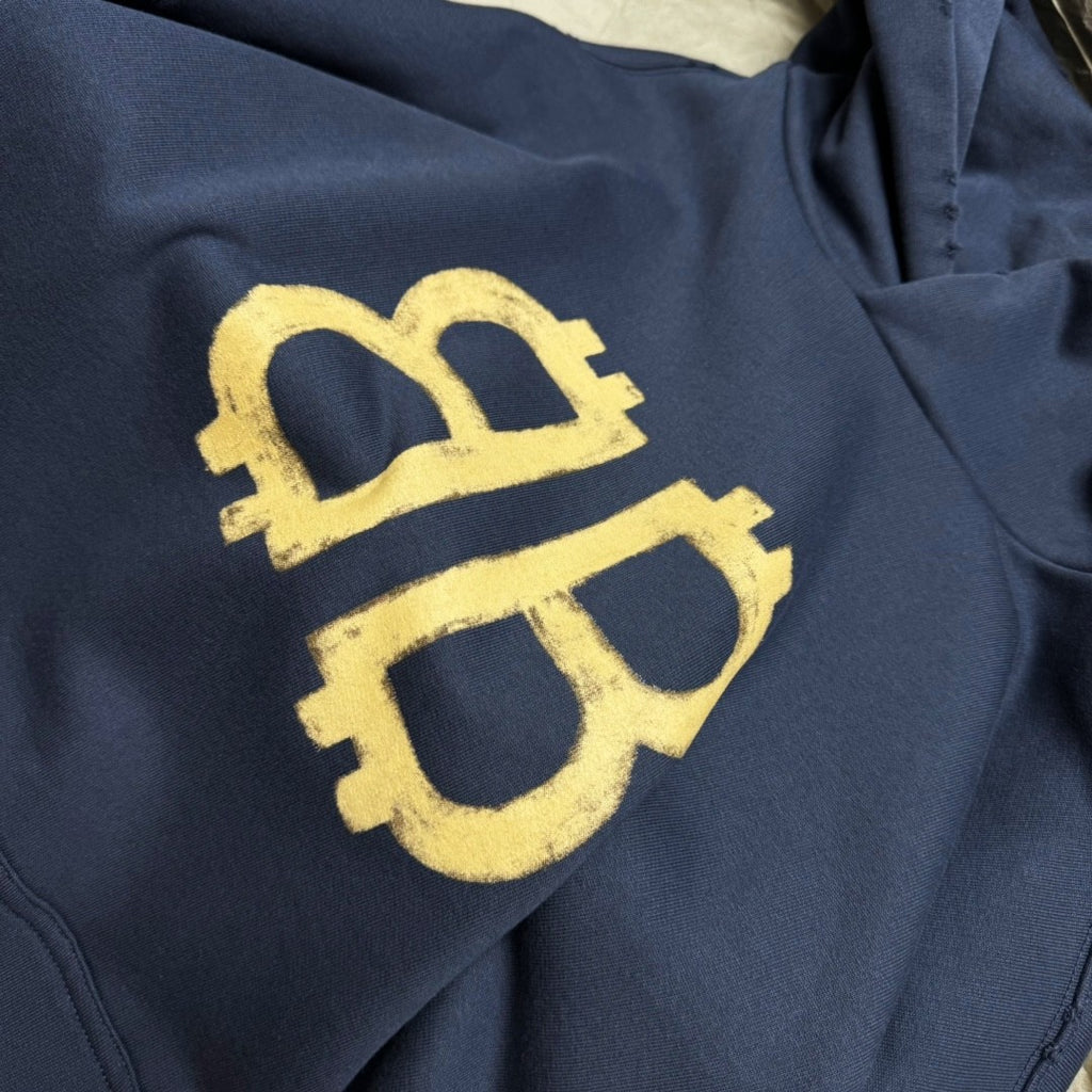 Balenciaga Men's Spring And Autumn Bitcoin Printed Logo Hooded Sweatshirt Fashion High Street Trend Long Sleeve Top Pullover Hoodies #73136