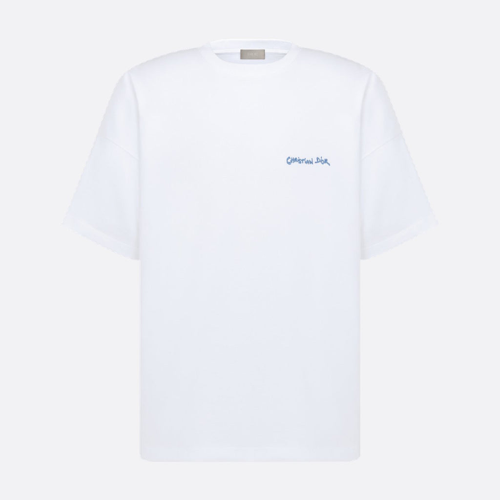 Dior Men's Summer Solid Color Embroidered Letter Logo Round Neck Cotton Short Sleeve T-Shirt #72899