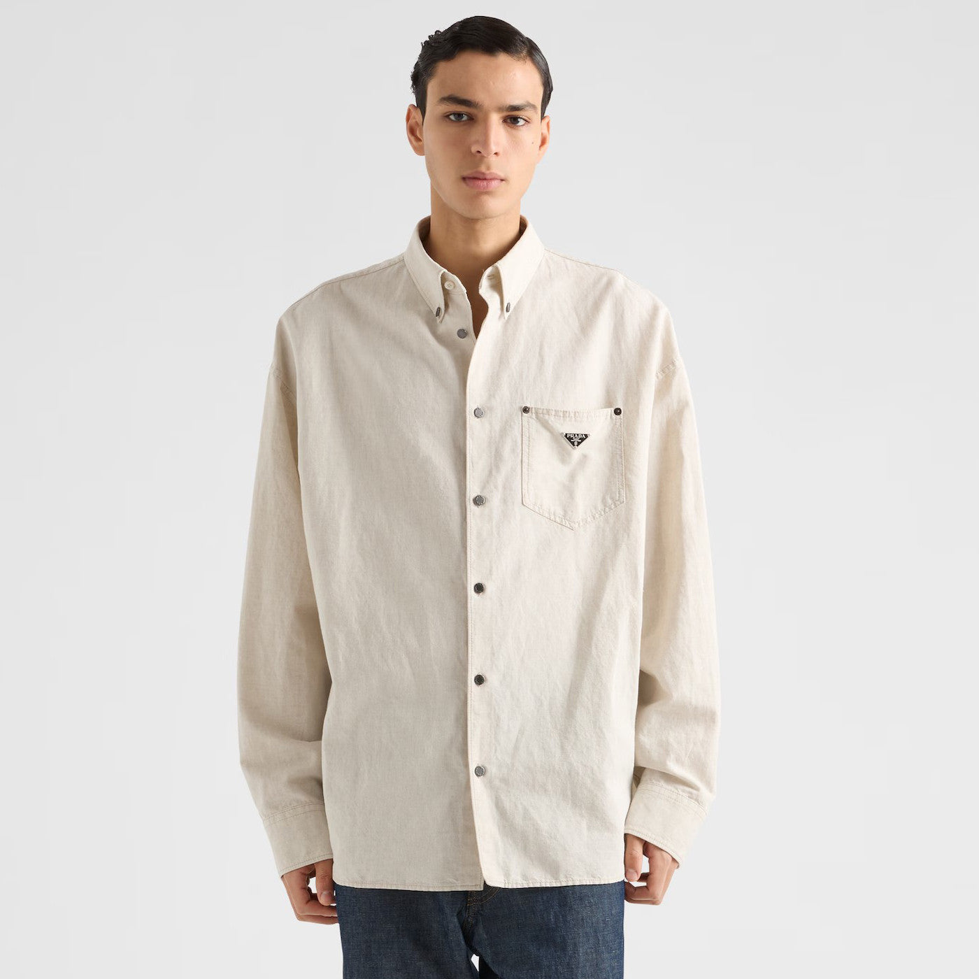 Prada Men's Fall And Winter Solid Color Lapel Single Breasted Linen Long Sleeved Jacket Casual Trousers Pants Set Suit #77392