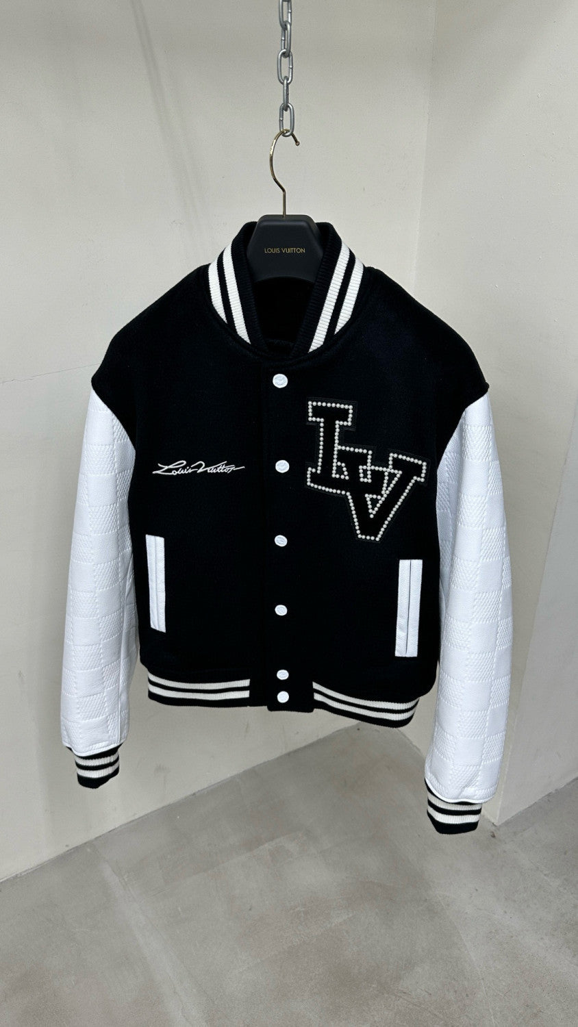 Louis Vuitton Men's Autumn and Winter Color Blocking Logo Letter Printing Long Sleeve Single Breasted Baseball Jacket #98859