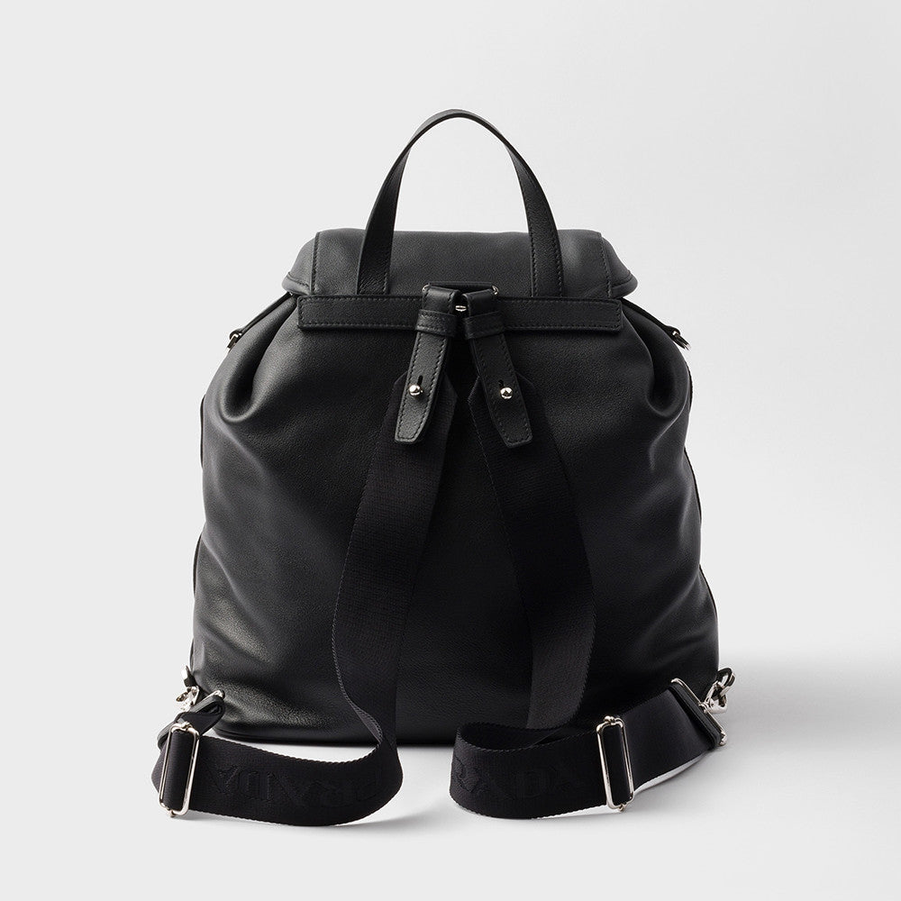 PRADA Black Medium Leather Backpack #383384