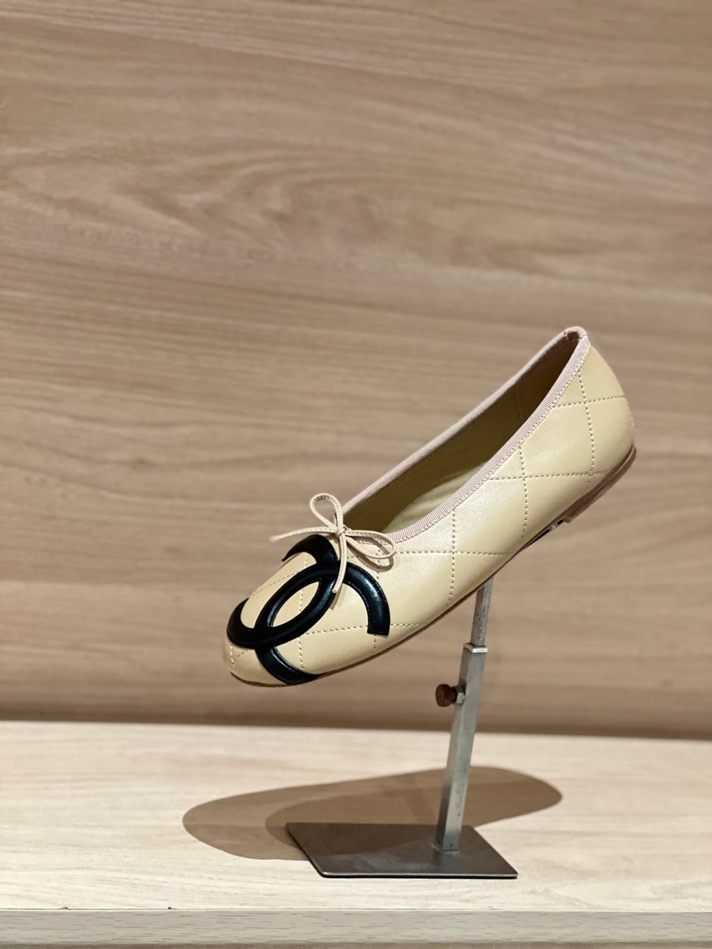 CHANEL Ballet Flats Lambskin Burgundy Light Blue #386254