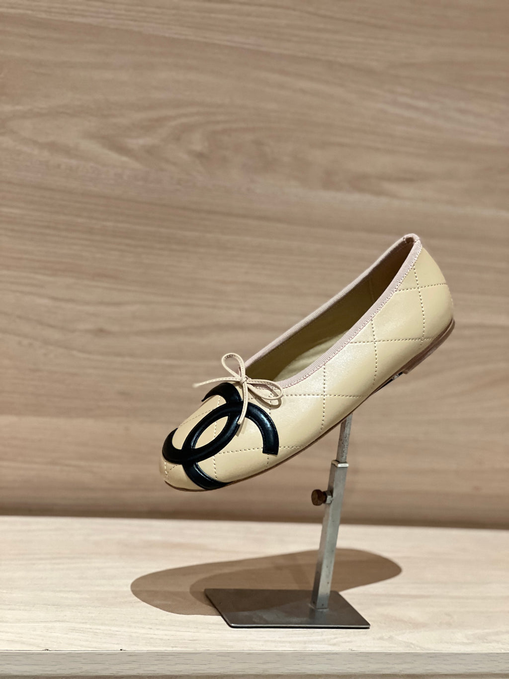 CHANEL Ballet Flats Lambskin Burgundy Light Blue #386254