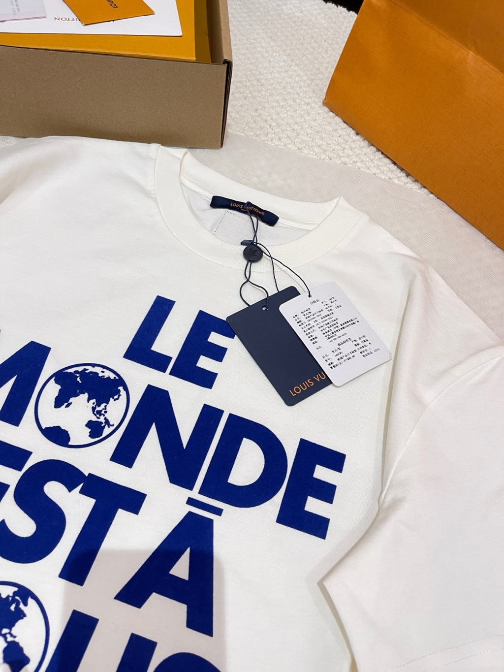 Louis Vuitton Men's Spring/Summer Graphic Cotton Letter Print Casual Fit Short Sleeve T-Shirt #71828