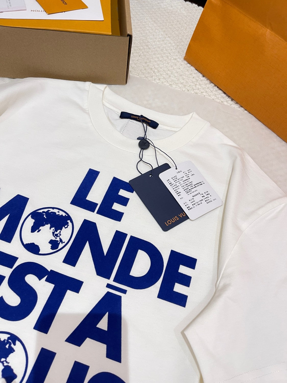 Louis Vuitton Men's Spring/Summer Graphic Cotton Letter Print Casual Fit Short Sleeve T-Shirt #71828