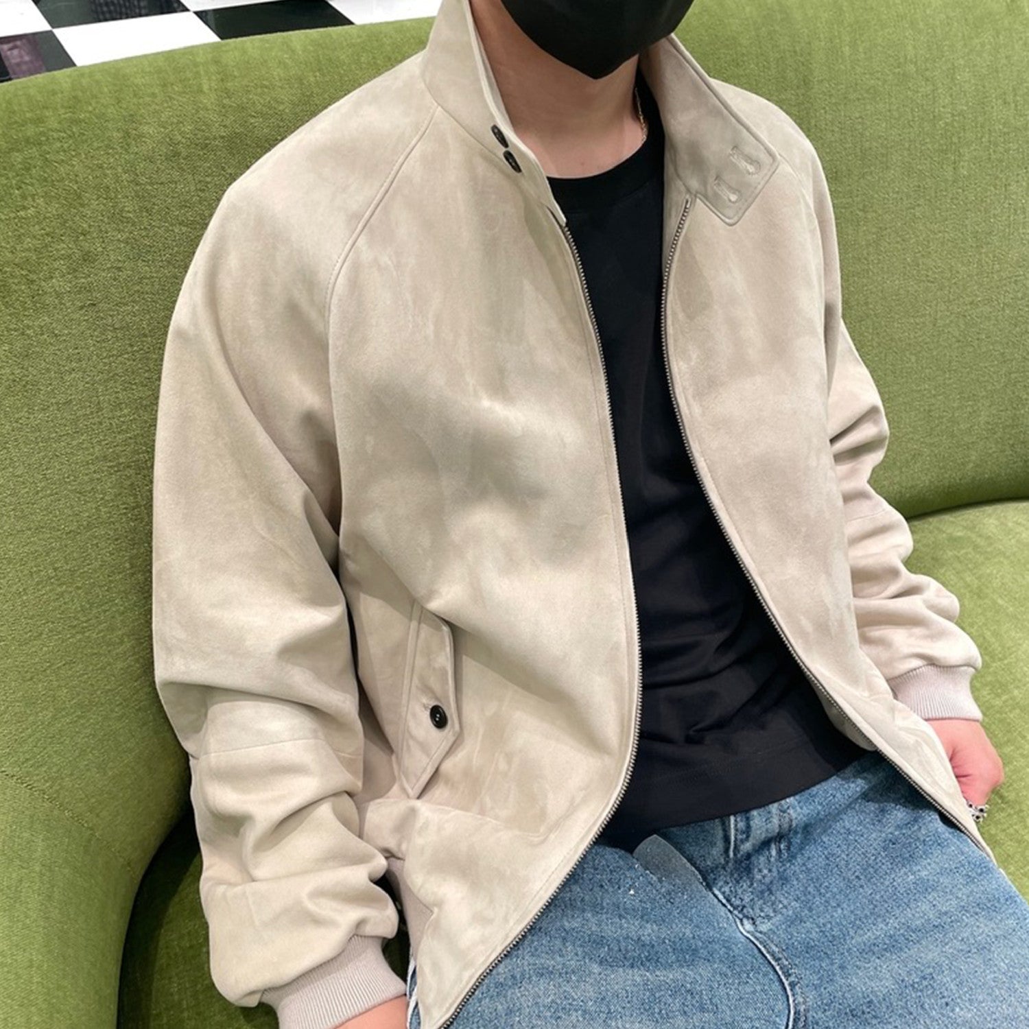 Prada Mens Suede Bomber Jacket Spring And Autumn Classic Solid Color Fashion Casual Fitted Jacket Coat Ngvp #8761