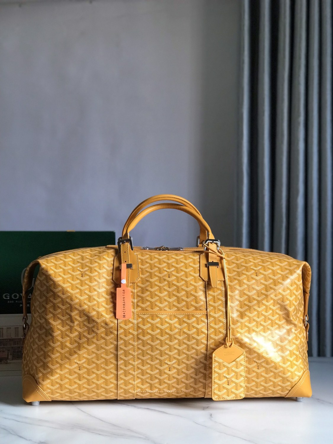 GOYARD Bowling45 Men's And Women's Fashion Classic All-over Print Zipper Closure Canvas Leather Oversized Travel Bag Bags BOWLIN045TY33CL33P #78364