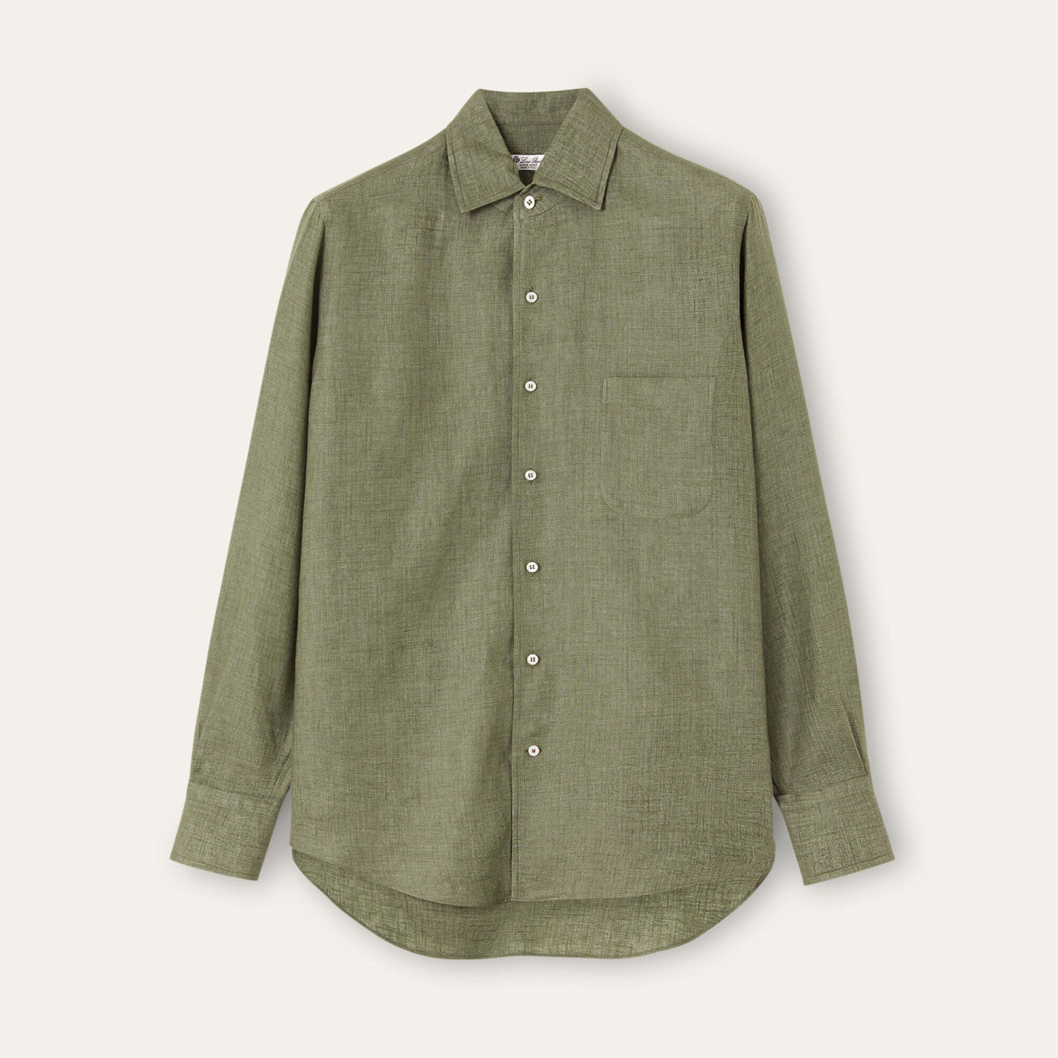 Loro Piana Men's Spring/Fall Fashion Classic Solid-Color Collared Single-Button Linen Shirt #78636