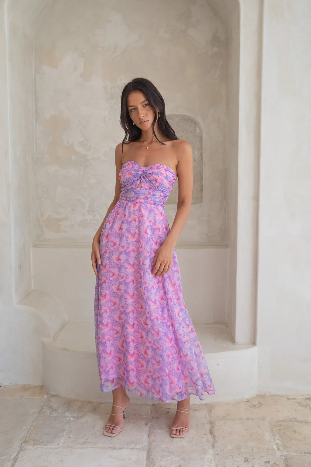 Upon The Moon Strapless Maxi Dress Purple