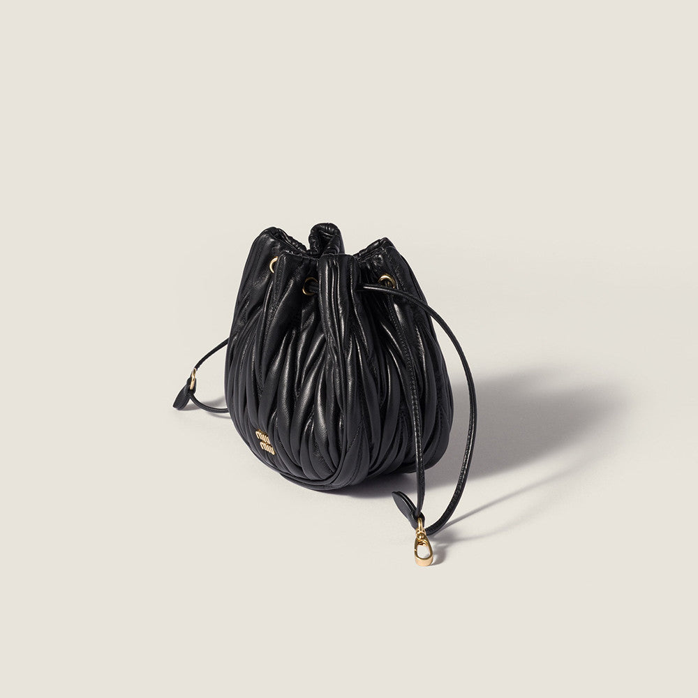 MiuMiu Black Matelassé Nappa Leather Pouch #334669