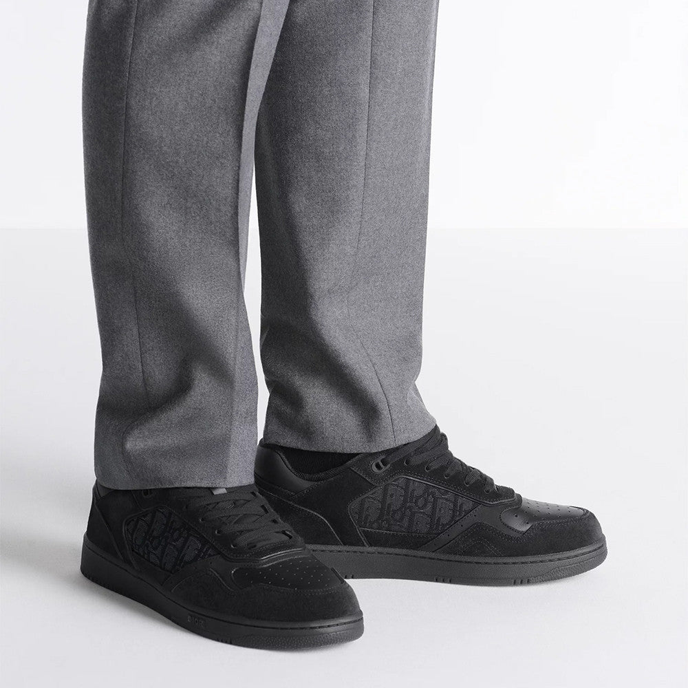 DIOR Leather B27 Uptown Low-Top Sneaker Grained Calfskin with Dior Gray Dior Gravity #335542