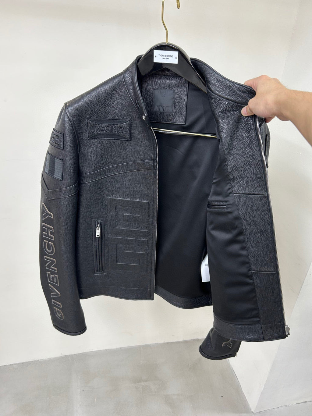 Givenchy Biker Leather Jacket Zip Up Coat #96276