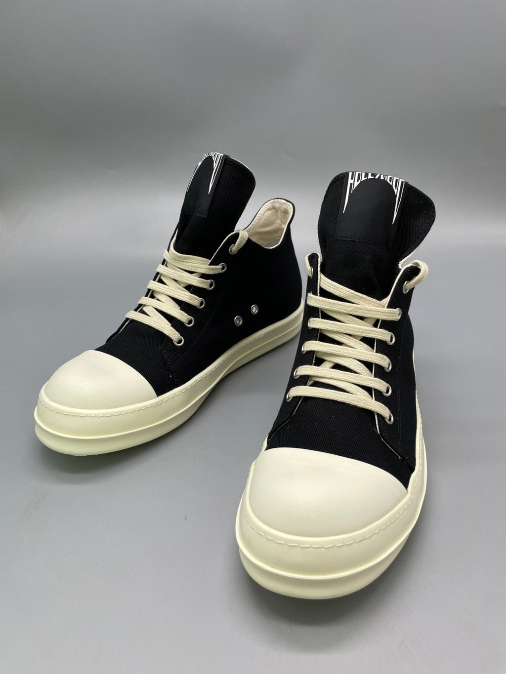 Rick Owens DRKSHDW Men's And Women's Spring/Summer Fashion Casual Solid Colour Low Top Coarse Twill Canvas And Leather Round Toe Lace Up Canvas Shoes #78279