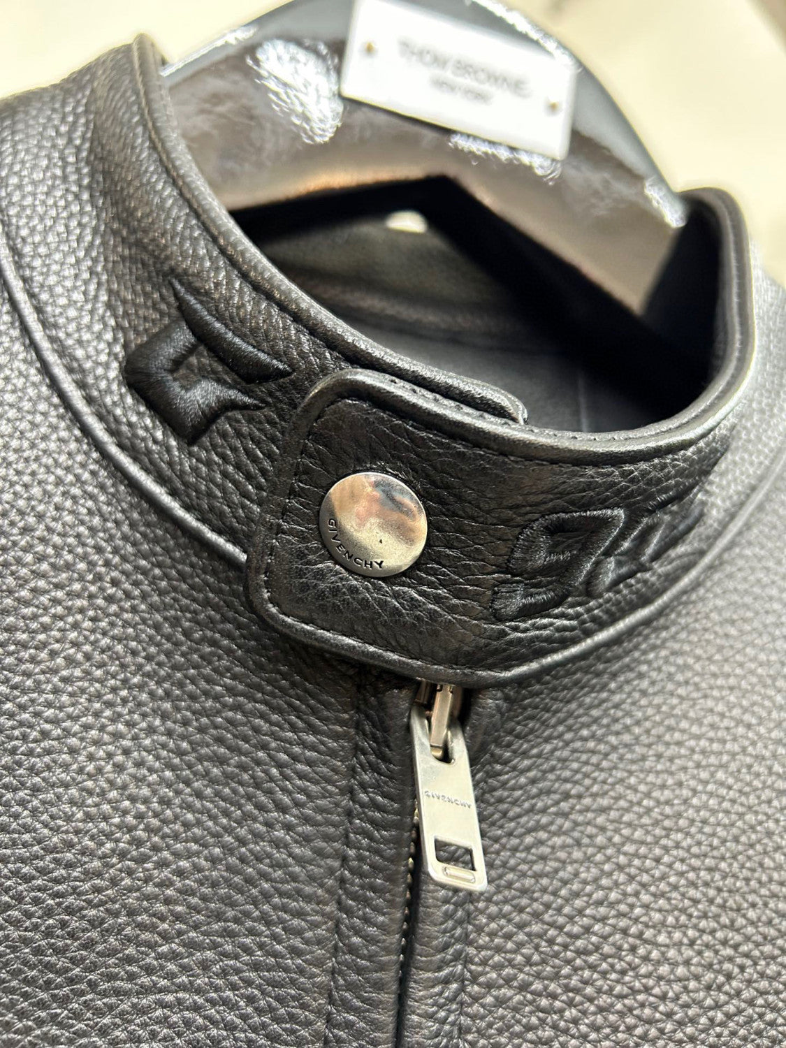 Givenchy Biker Leather Jacket Zip Up Coat #96276