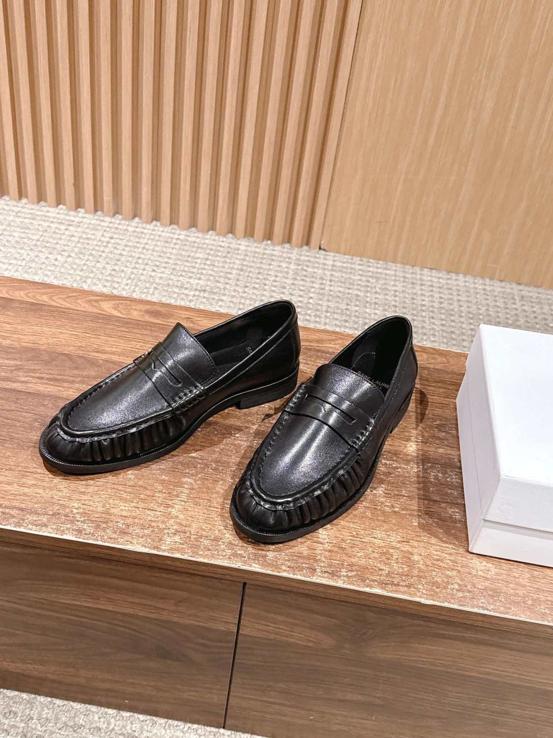 Saint Laurent Yves Men's Pleated Loafers #379880