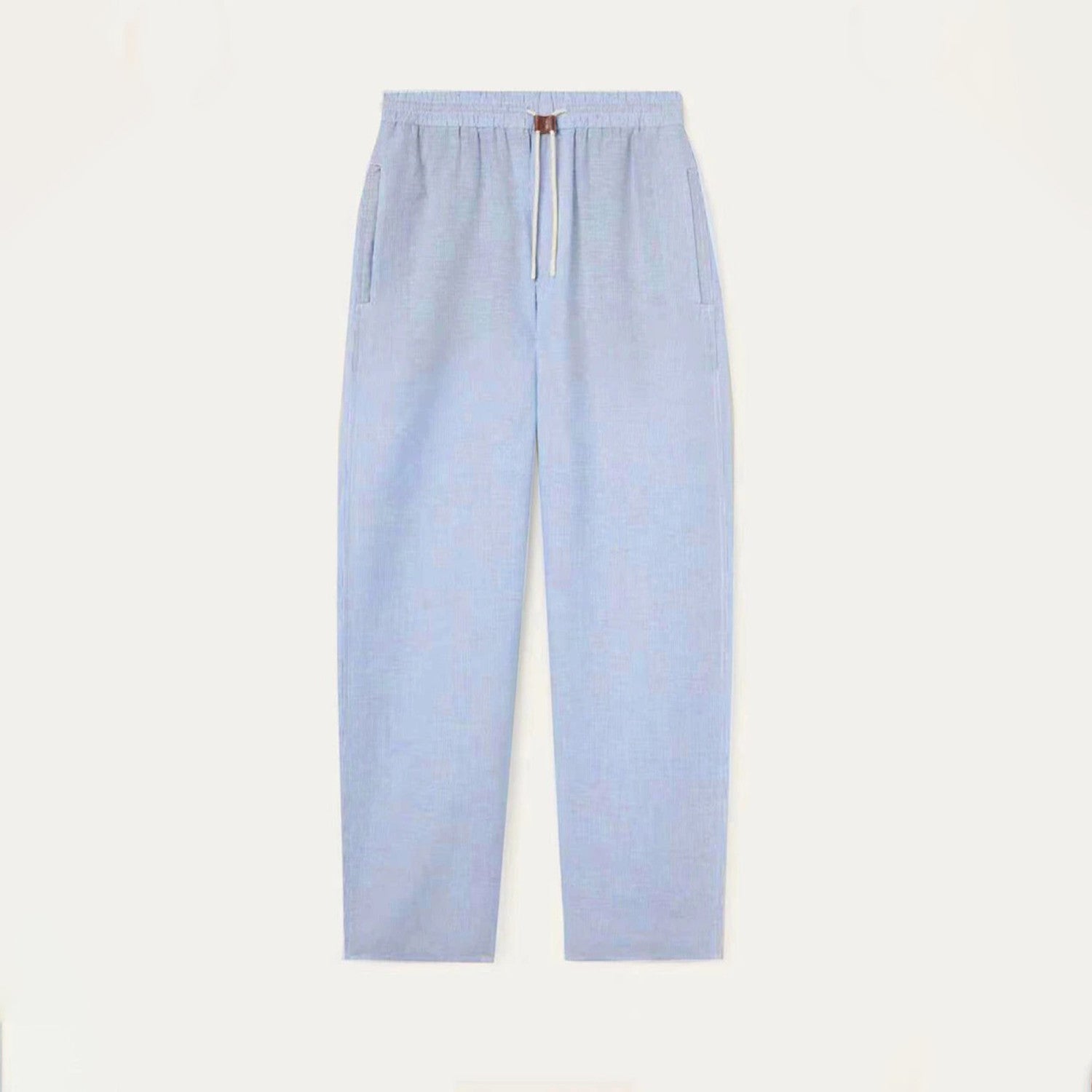 Loro Piana Men's Spring And Summer Solid Colour Drawstring Fashion Pants Loose Straight Comfortable Cotton Thin Suit Trousers Ngvp #1472