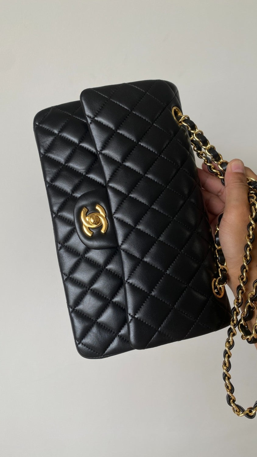 Chanel CF Women's Diamond Logo Sheepskin Shoulder Bag Medium #332608
