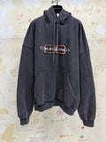 Balenciaga Men's BB Icon Stencil Hoodie Large Fit in Faded Black #333576